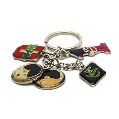 New fashion promotion metal custom epoxy keyring