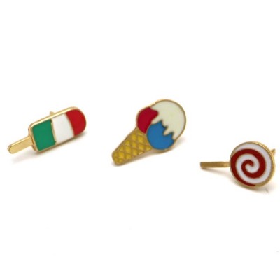 factory custom-made lovely ice cream candy small metal brooch