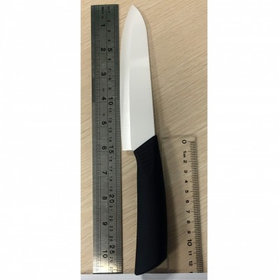 6" WHITE BLADE ZIRCONIUM DIOXIDE CERAMIC CHEF KNIFE W/ABS WITH TPR COATING HANDLE