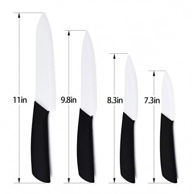 3", 4", 5", 6" WHITE BLADE ZIRCONIUM DIOXIDE CERAMIC KNIFE W/ABS WITH TPR COATING HANDLE