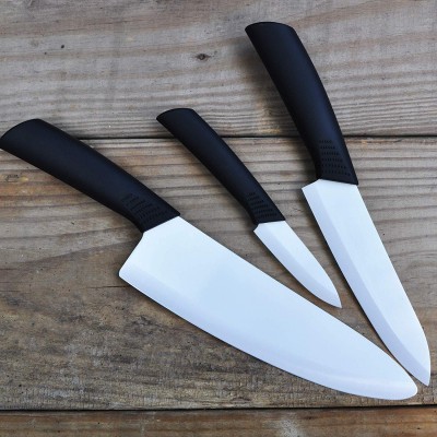 3", 4", WHITE BLADE ZIRCONIUM DIOXIDE CERAMIC KNIFE W/ABS WITH TPR COATING HANDLE