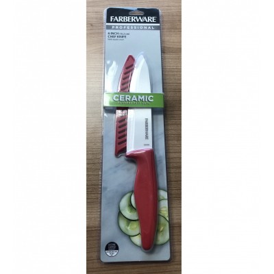 6" WHITE BLADE ZIRCONIUM DIOXIDE CERAMIC CHEF KNIFE W/ABS WITH TPR COATING HANDLE